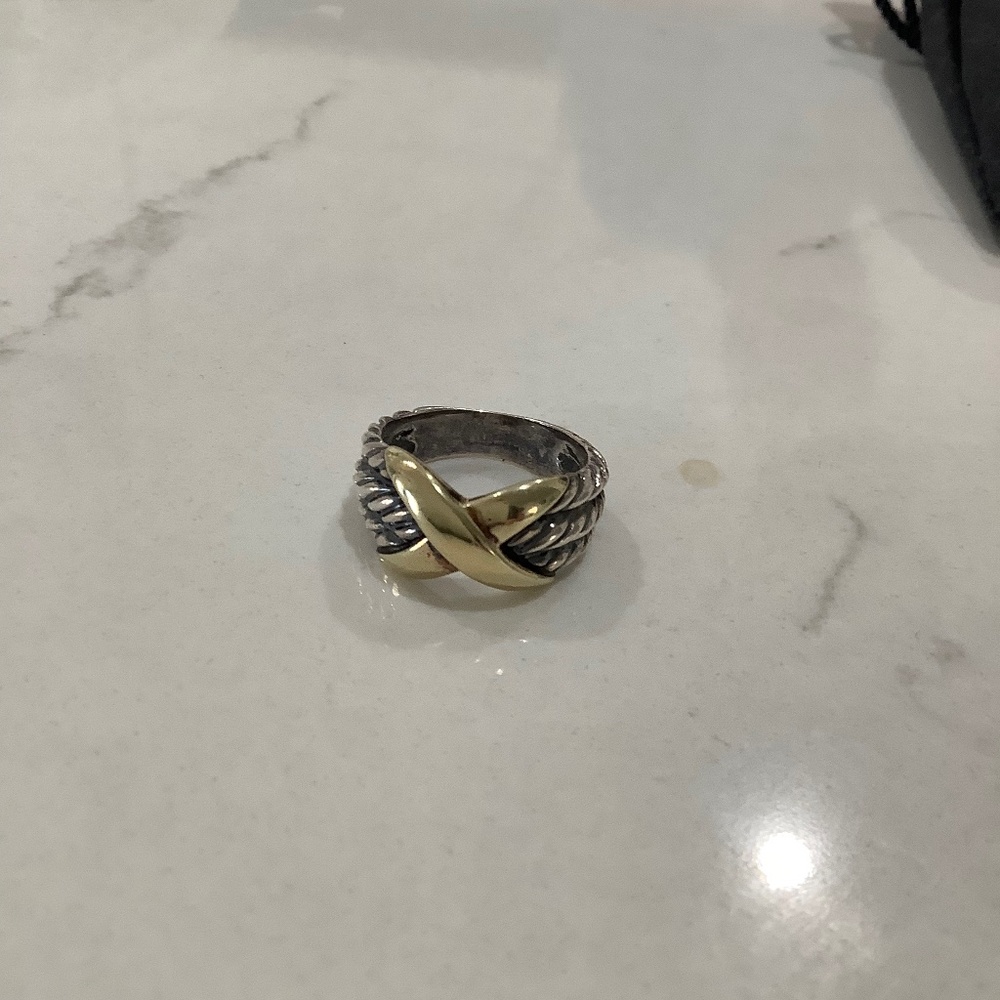 David Yurman golden X ring